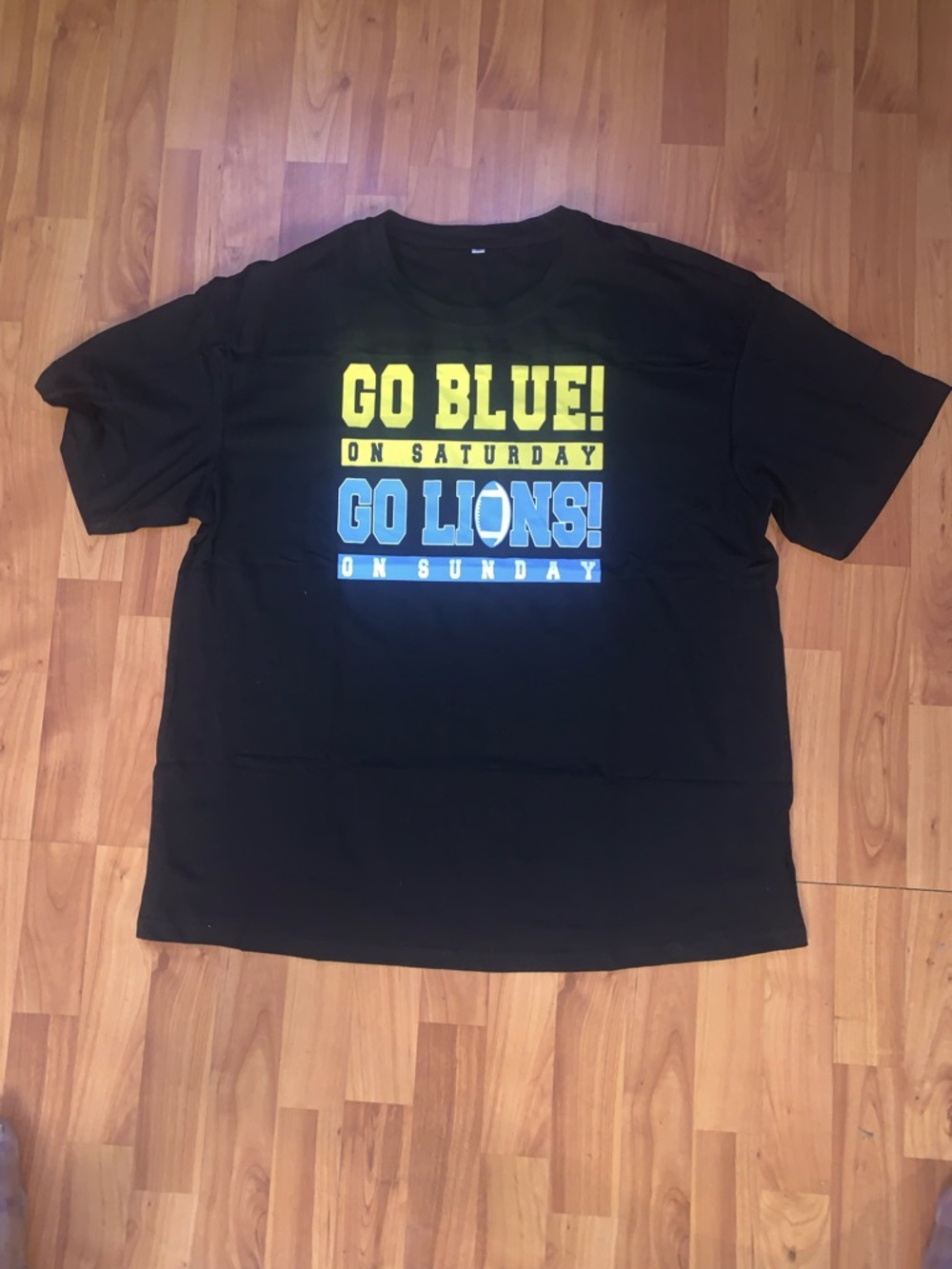 Black 'Go Blue! Go Lions!' Short Sleeve Graphic Tee - Men